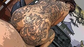 Pounded POV with brutal butt🍑-bang on the heavily inked Luizza Saito's raw derrière
