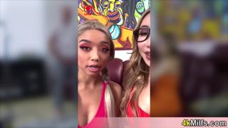 Asian roommate gets gangbanged by me and busty girlfriend, all pussy✌ holes shared