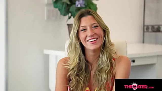 Blonde delights in being deeply throat-fed with intense passion