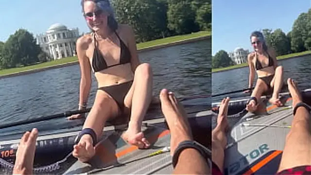 Sunset Romance: Bikini Babe Date on Paddle Boards Leads to Steamy Night of Passion