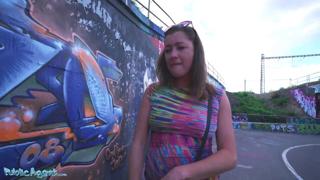 Down an on-ramp to ecstasy: Elisa Tiger ravaged by beast below highway signs