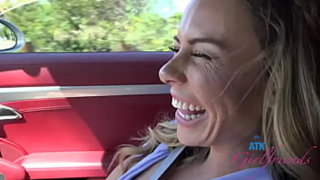 Summer Vixen on a naughty car ride rubbing her pussy and fingering herself on the ride