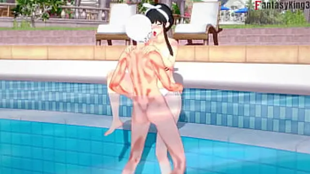 Yor Forger Bikini Pool Action ¦ 4 ¦ Spy x  ¦ Genshin Impact ¦ Full POV on Sheer & PTRN
