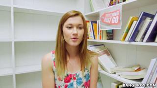 Tiny redhead cumsucker ravishes your cock🍆 in library POV