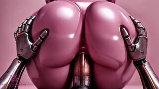 Raunchy Pink Droid Riding Dick🍆 Hard, Gushing Jism Like A Frenzied Prostitute