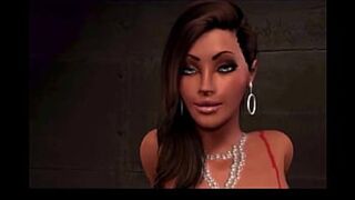 3D Busty Red Dress Goddess Steamy Sex with Added Sound