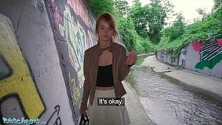 Redhead cutie Ariela Donovan gets gangbanged in a public tunnel - pure hardcore!