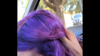 Teeny purplehaired cutie receives intense, sizzling POV suck😜-fest in steamy session