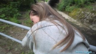 She takes a massive public pounding on camera