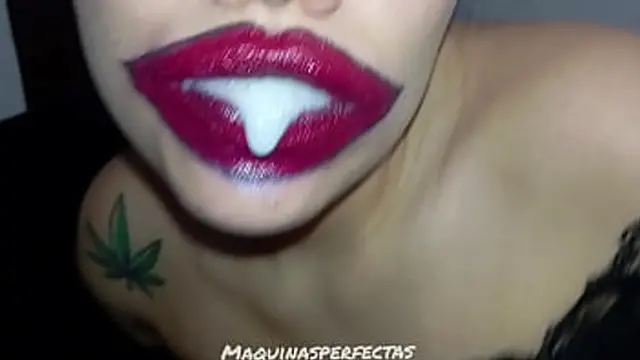 Massive lips take my entire shaft &mdash;  she drinks every drop of my cum