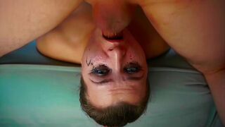 Rough Throat fucking with Hot slutty stepsister