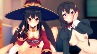 MEGUMIN AND YUNYUN IN A TRIO FUNTIME