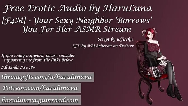 Sweet neighbor gives gentle Fdom handjob and blowjob on ASMR stream