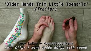 Older Hands Trim Little Toenails