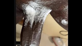 Sneak peak of black phanter bbc creaming and destroying tight sex toy
