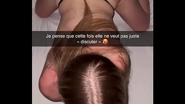 French Cheat Snap - Petite blonde sneaks with his friend during the night!