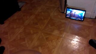 Thick big booty tatted girl sucks off a big dick and gets a big facial