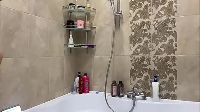 touching my wet pussy✌ under the hot shower🚿
