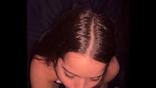 Lunah Blanc deepthroats Ragnar Blanc’s big cock in POV with red panties and reverse cowgirl