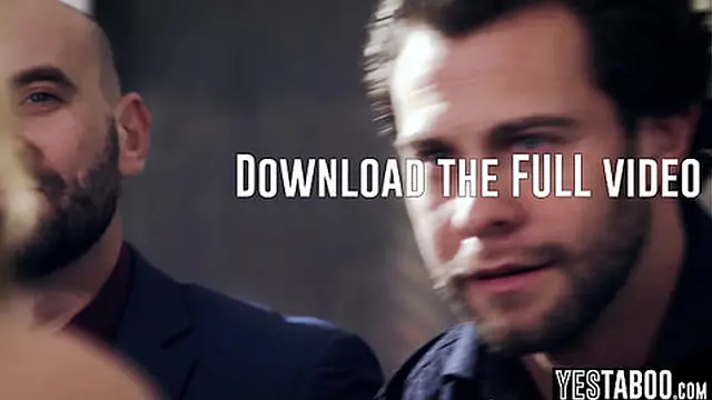 Horny mature teachers double penetrate teen student in classroom