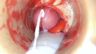 Thick creampie cumshot  Hot internal view  4K
