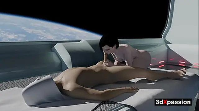 Zero-G Blowjob on Orbital Station Hot Japanese Babe Sucks Cock in Space