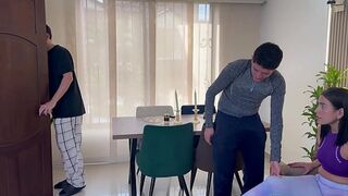 Latina MILF with a huge ass asks for help and ends up riding a nerdy guy's thick cock! Big ass gets fucked in her wet pussy until orgasm 