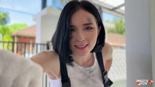 Beauty Auto-Mechanic Deepthroat —  Rough Fucks and Gets Facial POV