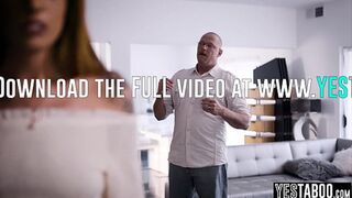 Slutty redhead cheats on husband with his big dick mature stepdad