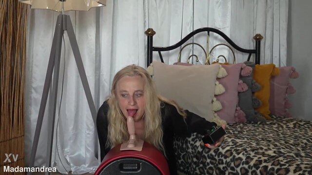 Mature Granny Gets Pounded by Dildo Machine