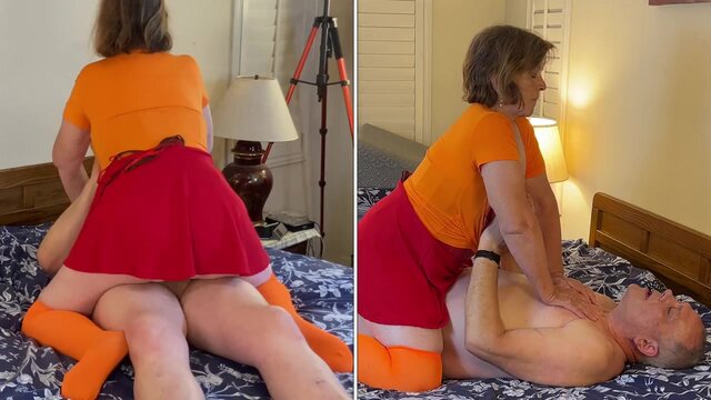 Granny Carmen's Velma Dinkley - Slutty OLDER WOMAN gets creampied after to the hilt