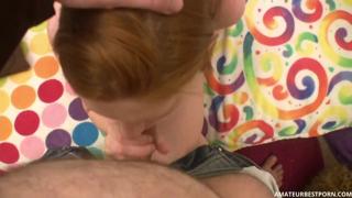 Blonde diva gets her face destroyed by sloppy cum shot in POV blowjob