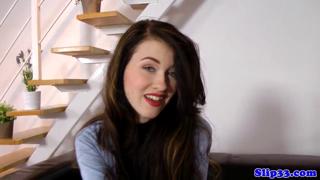 Sexy British teen sucks massive tool in close-up cam