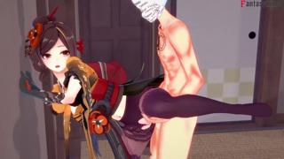Blowjob fap sessions with Chiori in full POV for Fantasyking3's sick Genshin Impact fantasies